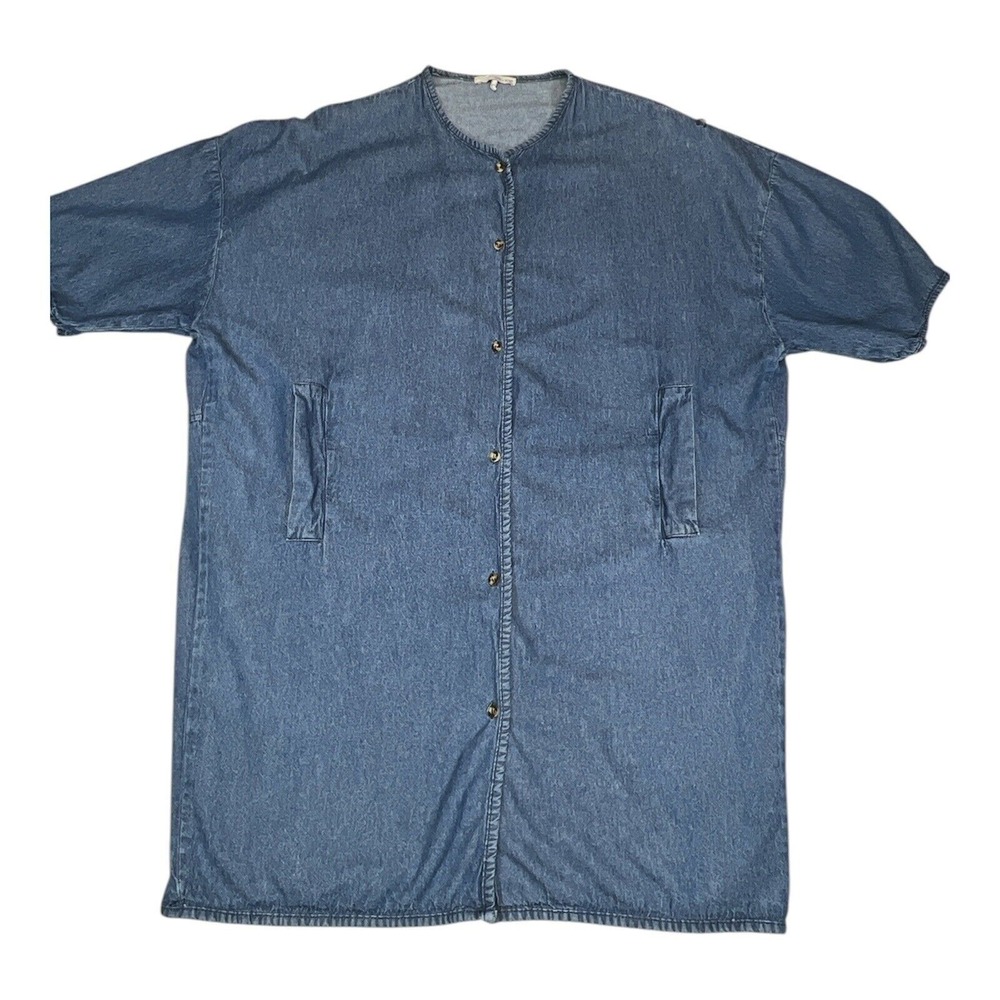Oak + Fort Denim Overshirt‎ Women Button Front Relaxed Fit